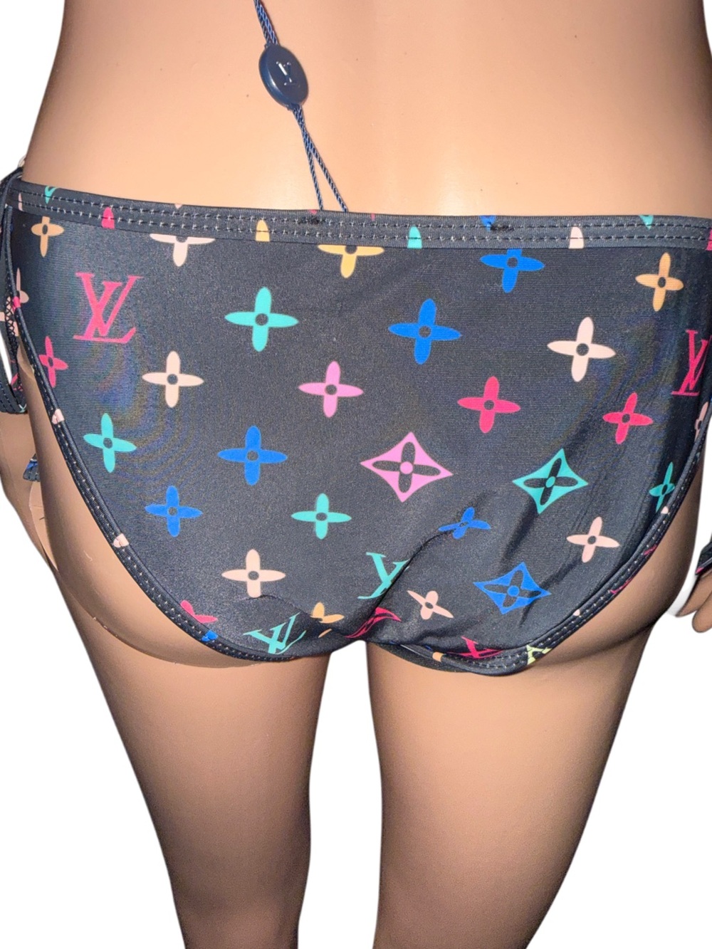 Colorful Monogram Print Triangle Bikini Set - Picture 5 of 6